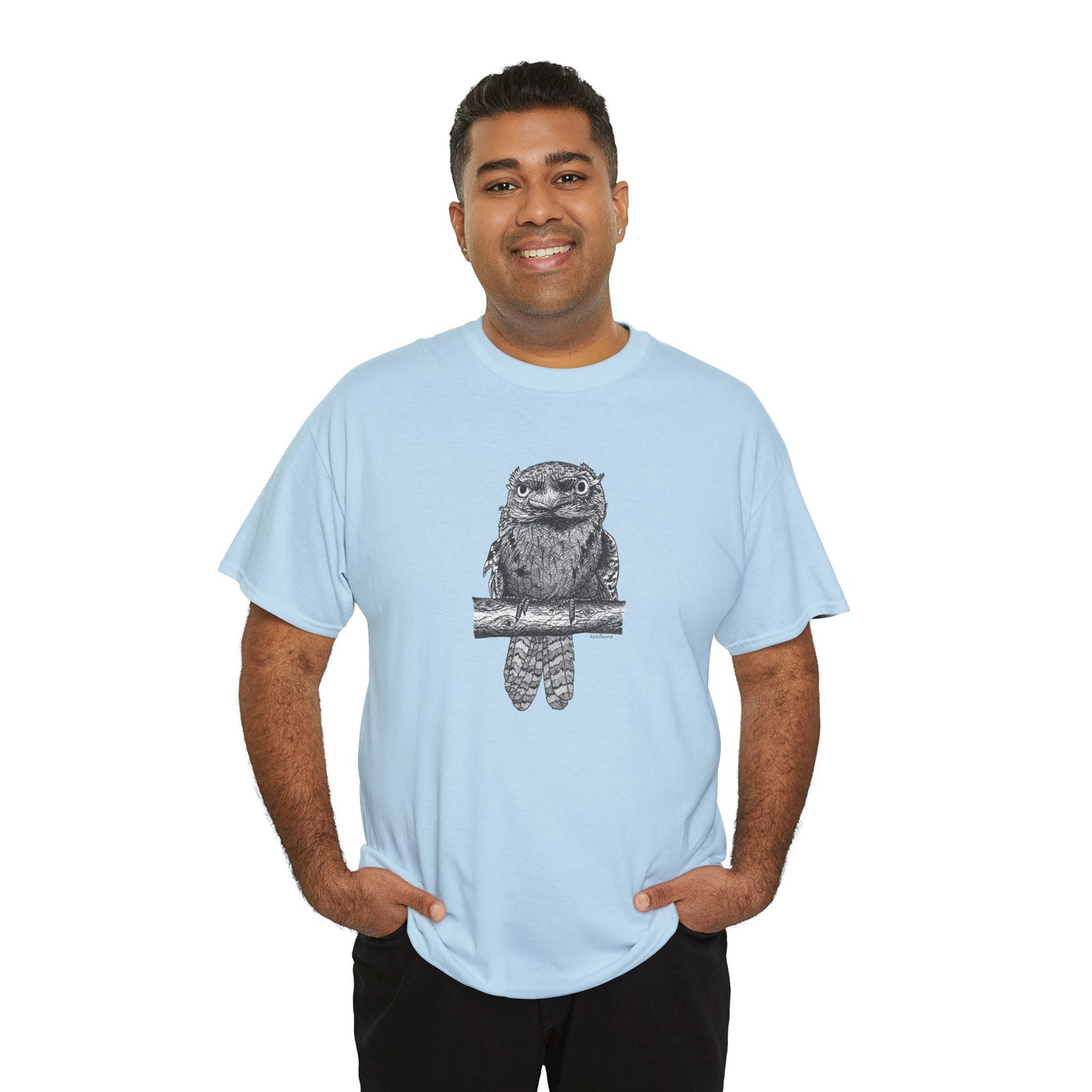 Tawny Frog Mouth Adult Unisex Cotton T-Shirt - Image 17