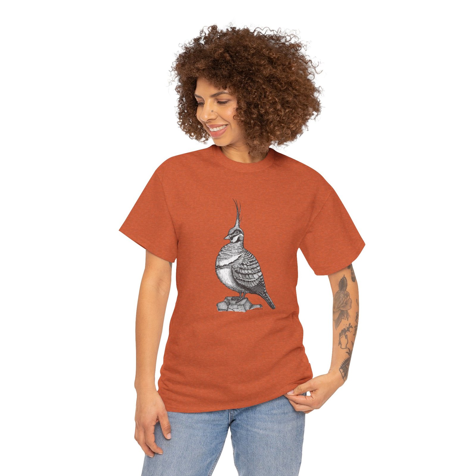 Spinifex Pigeon Adult Unisex Cotton T-Shirt - Image 5