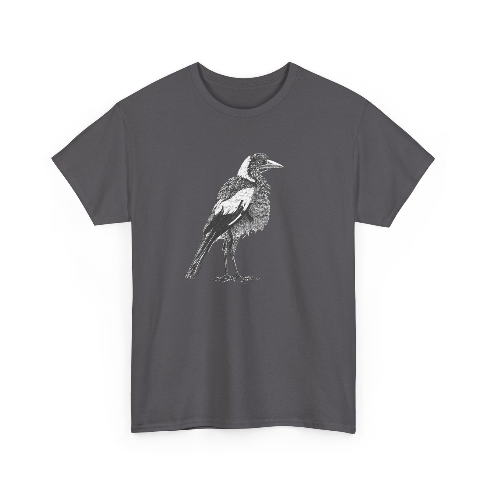 Australian Magpie Adult Unisex Cotton T-Shirt - Image 2