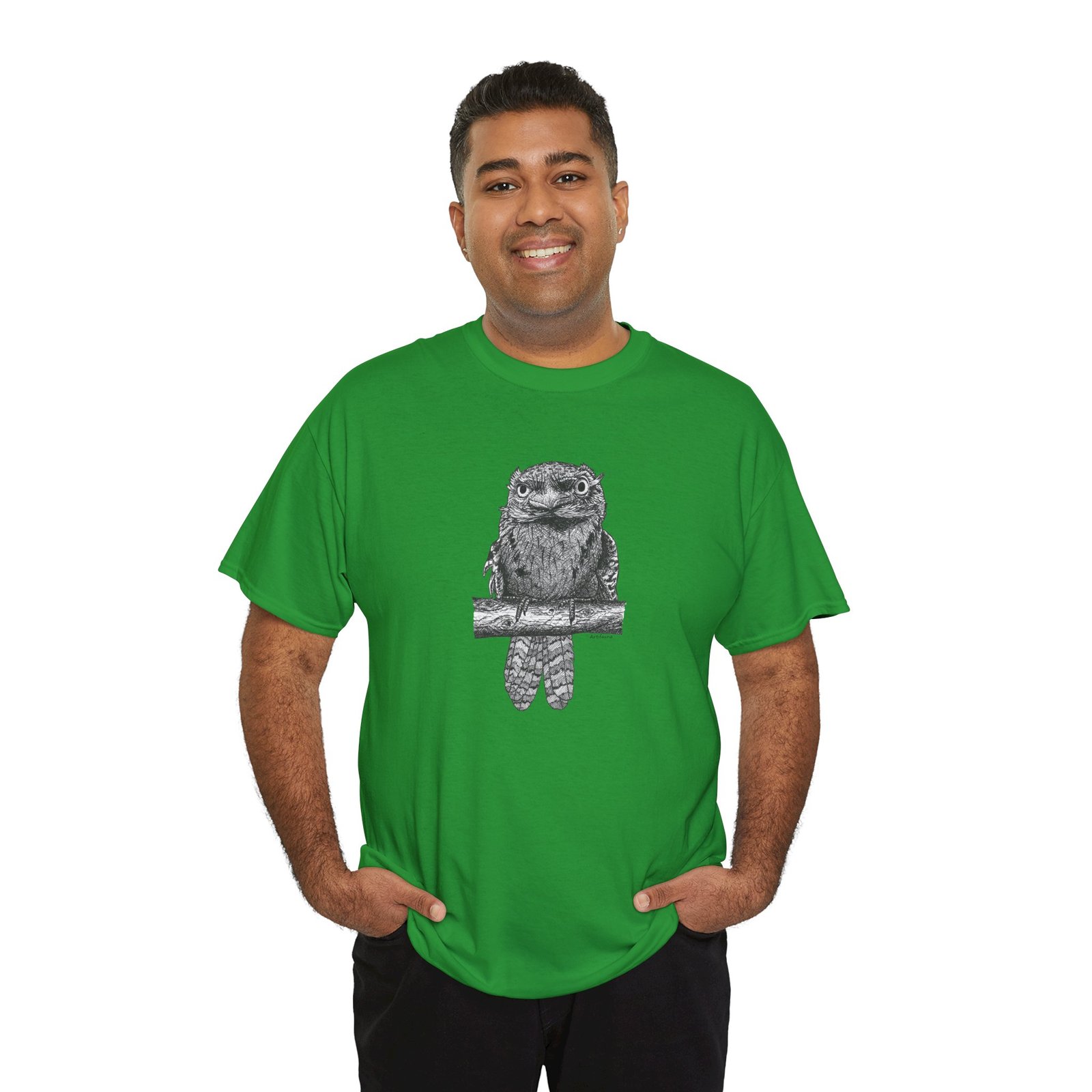 Tawny Frog Mouth Adult Unisex Cotton T-Shirt - Image 16