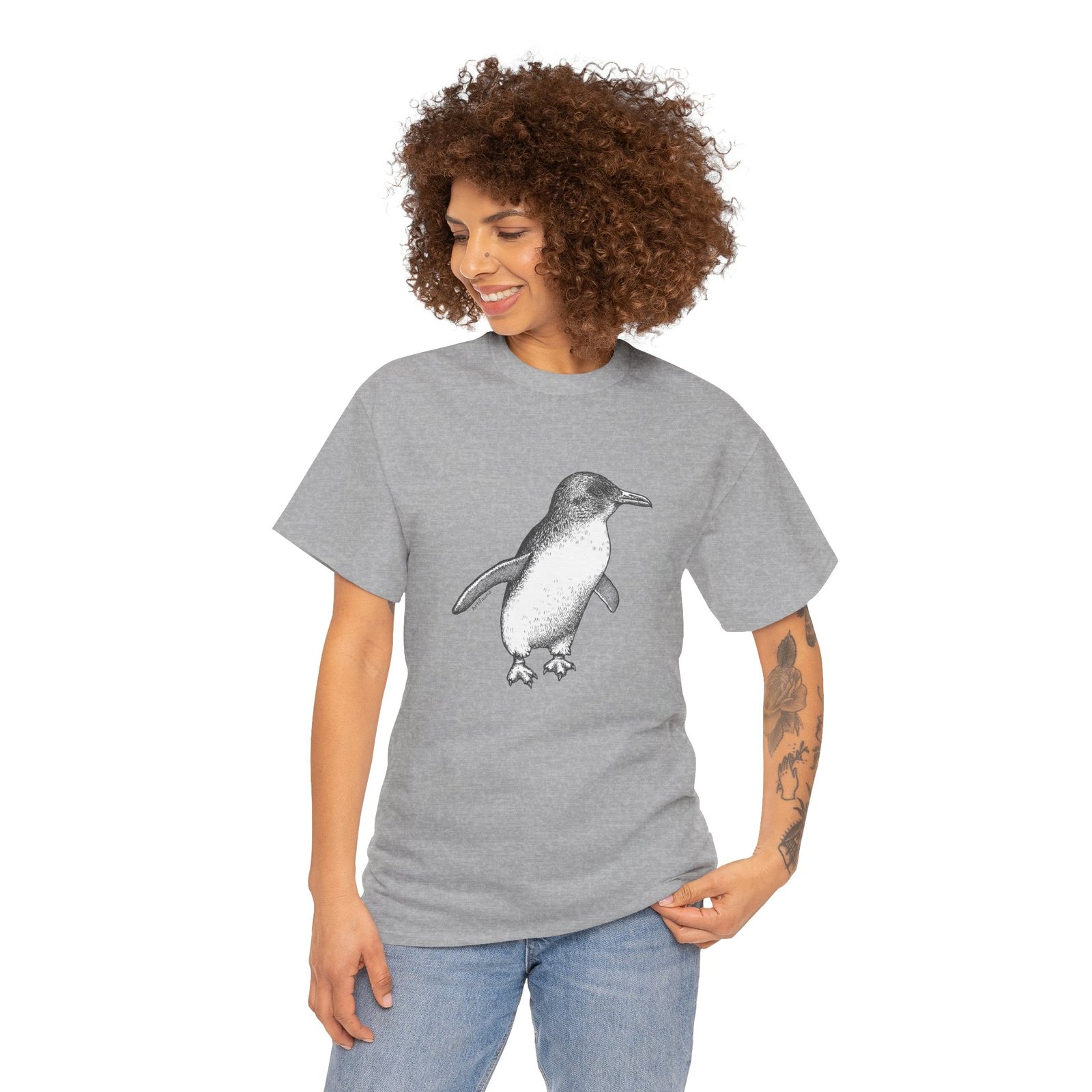 Little Fairy Penguin Adult Unisex Cotton T-Shirt - Image 5