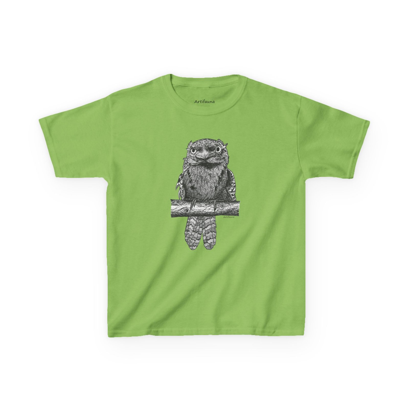 Tawny Frogmouth Kids Unisex Cotton T-shirt - Image 15