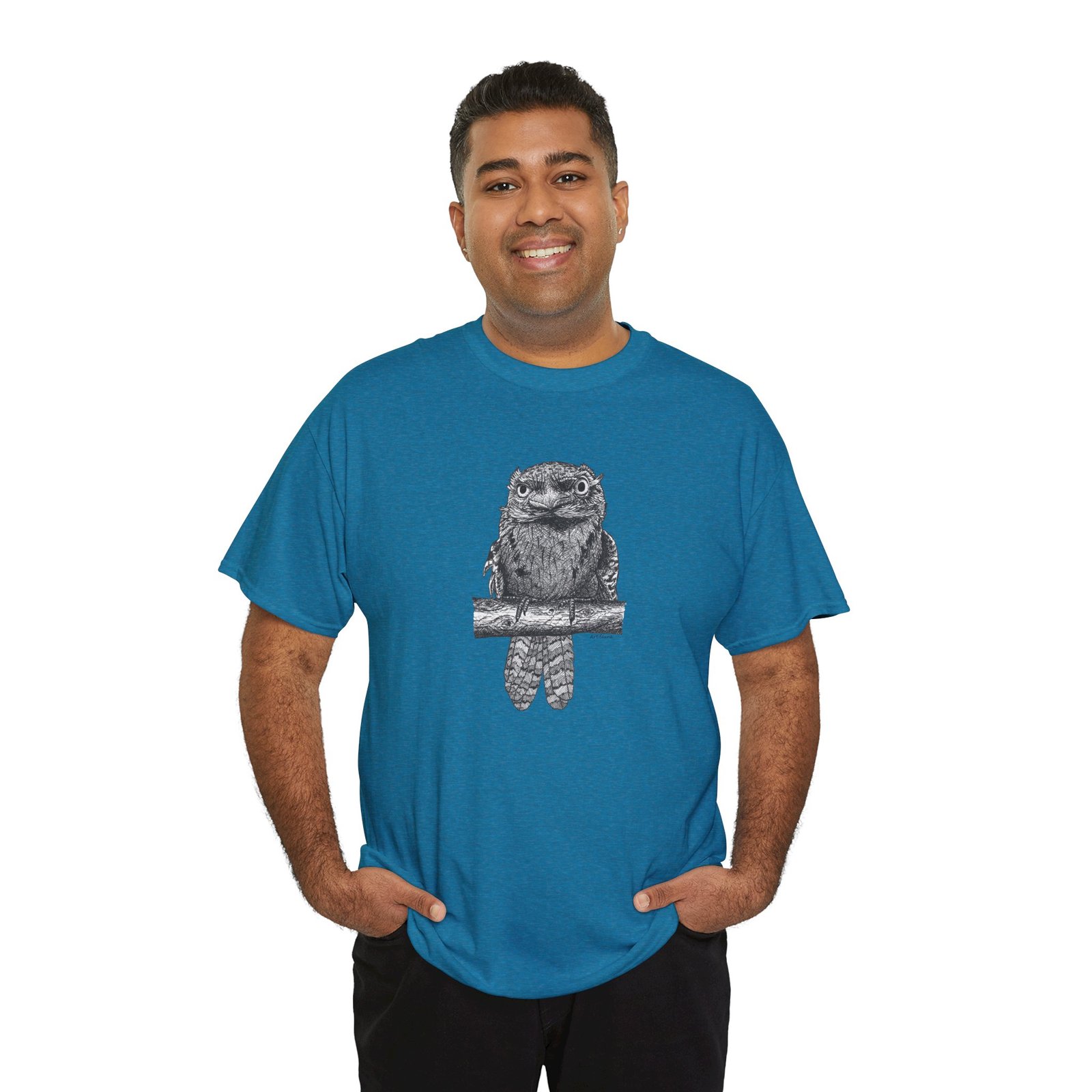 Tawny Frog Mouth Adult Unisex Cotton T-Shirt - Image 12