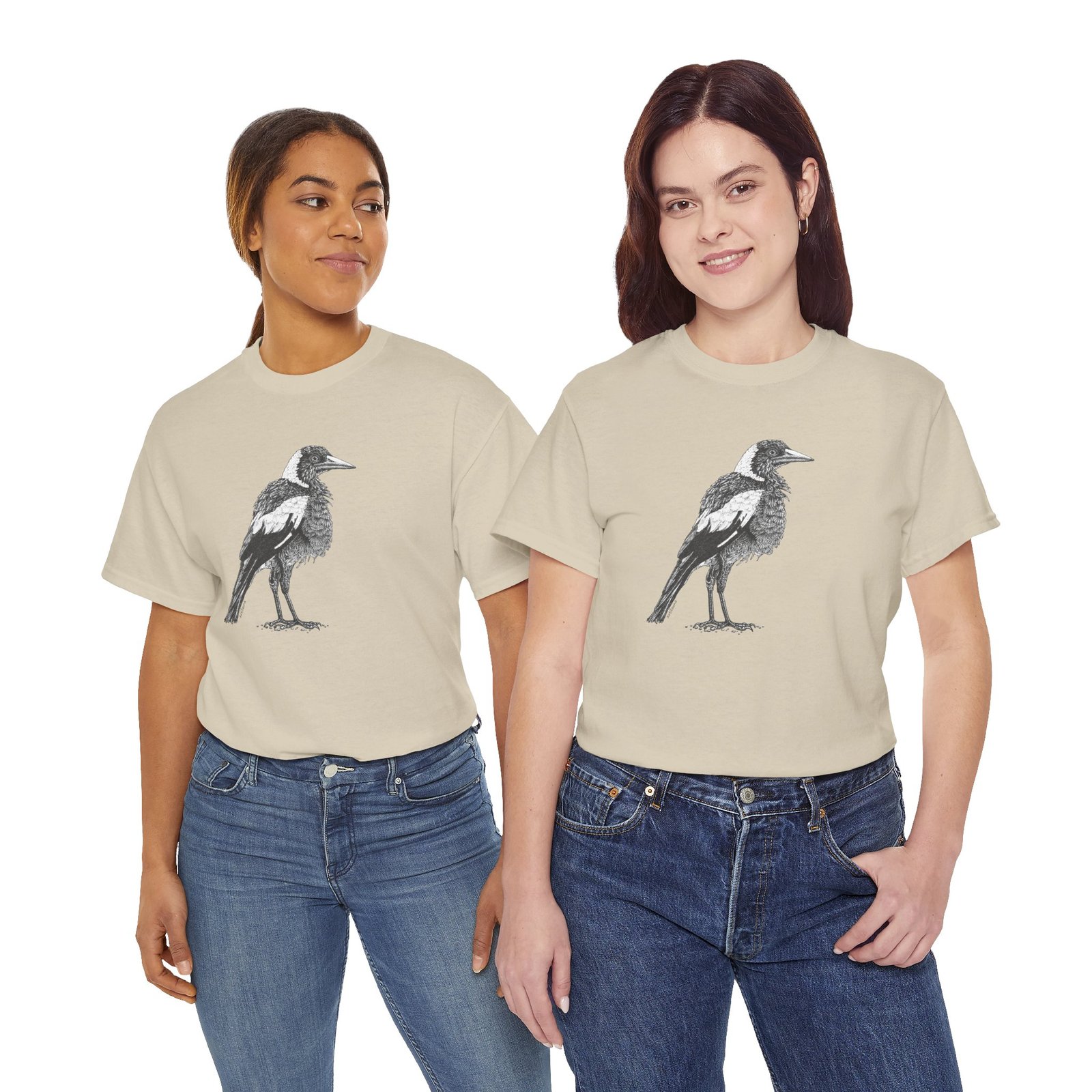 Australian Magpie Adult Unisex Cotton T-Shirt - Image 15