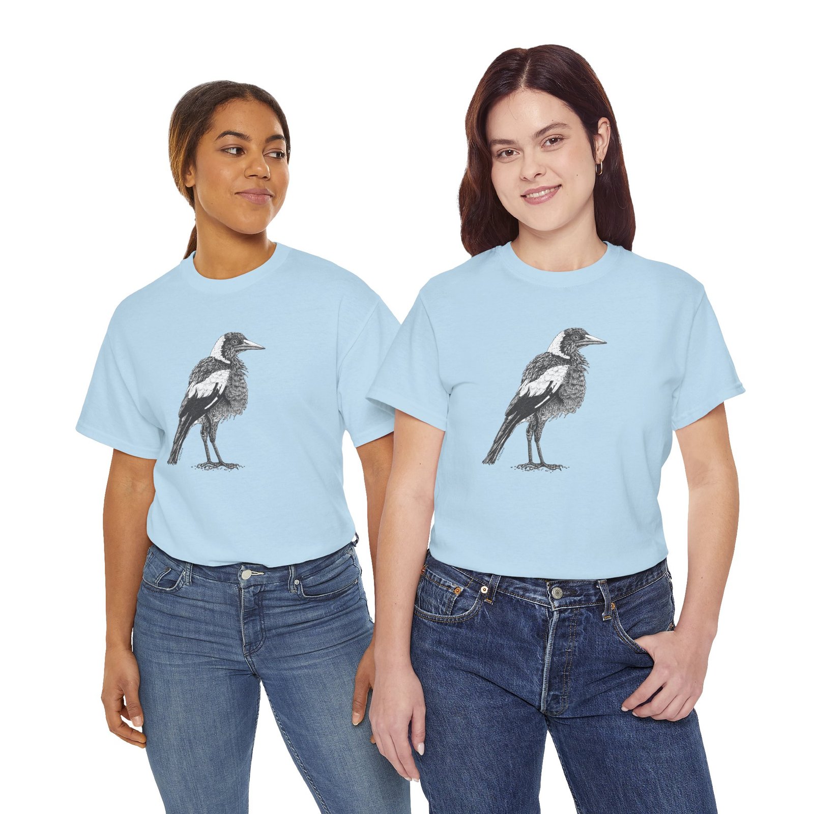 Australian Magpie Adult Unisex Cotton T-Shirt - Image 13