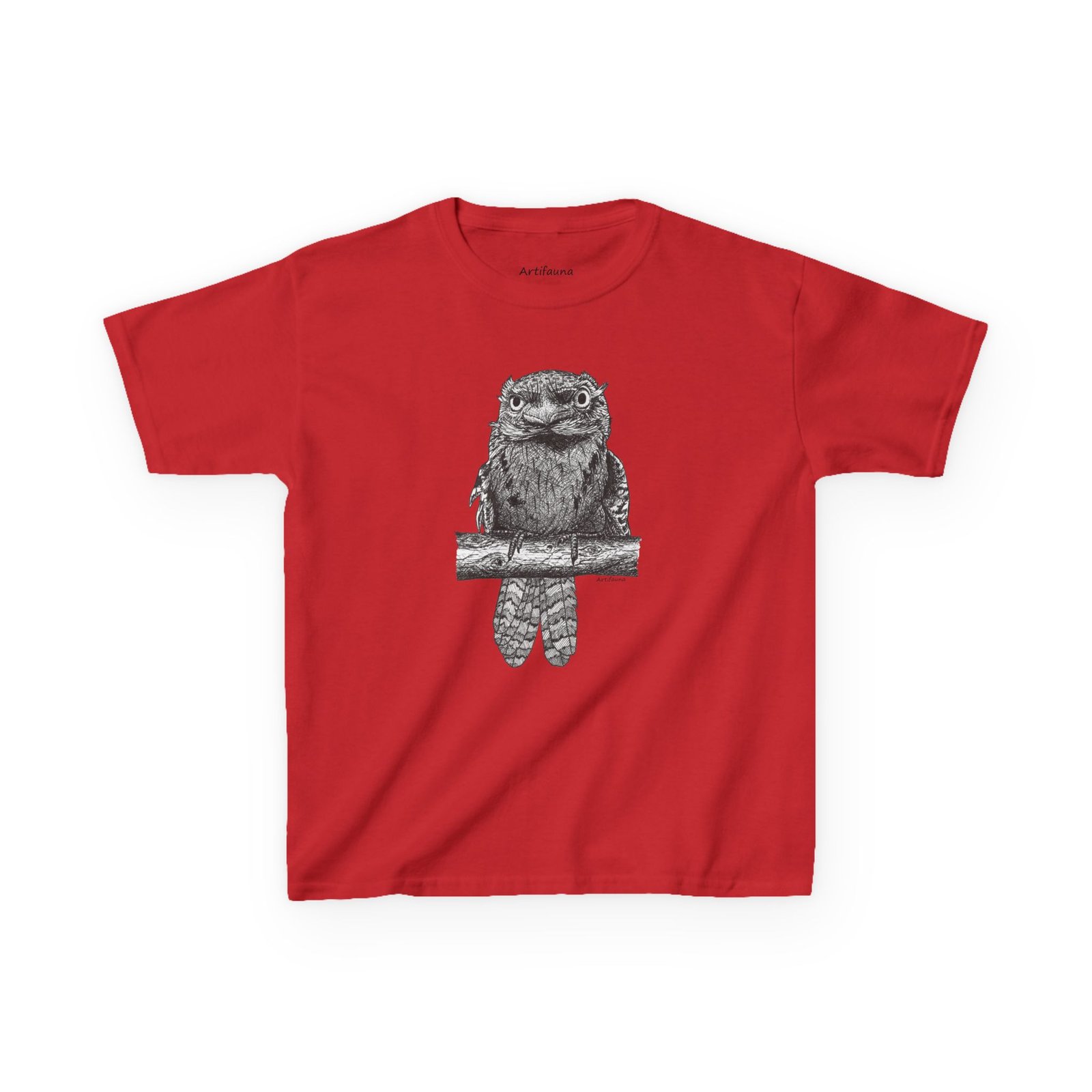 Tawny Frogmouth Kids Unisex Cotton T-shirt - Image 13