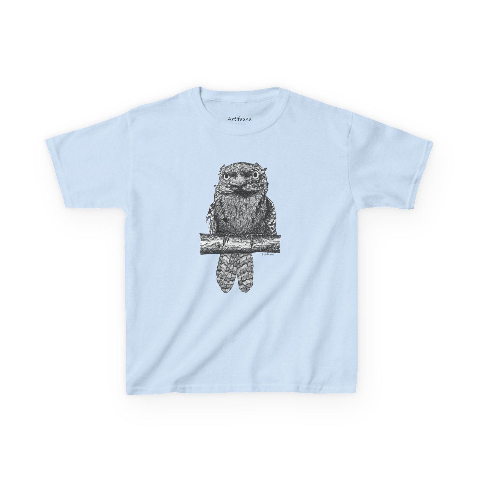 Tawny Frogmouth Kids Unisex Cotton T-shirt - Image 14