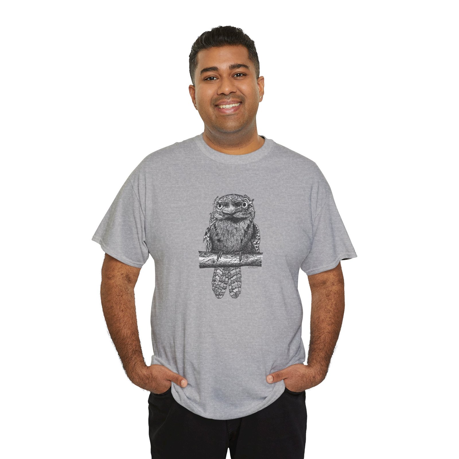 Tawny Frog Mouth Adult Unisex Cotton T-Shirt - Image 22