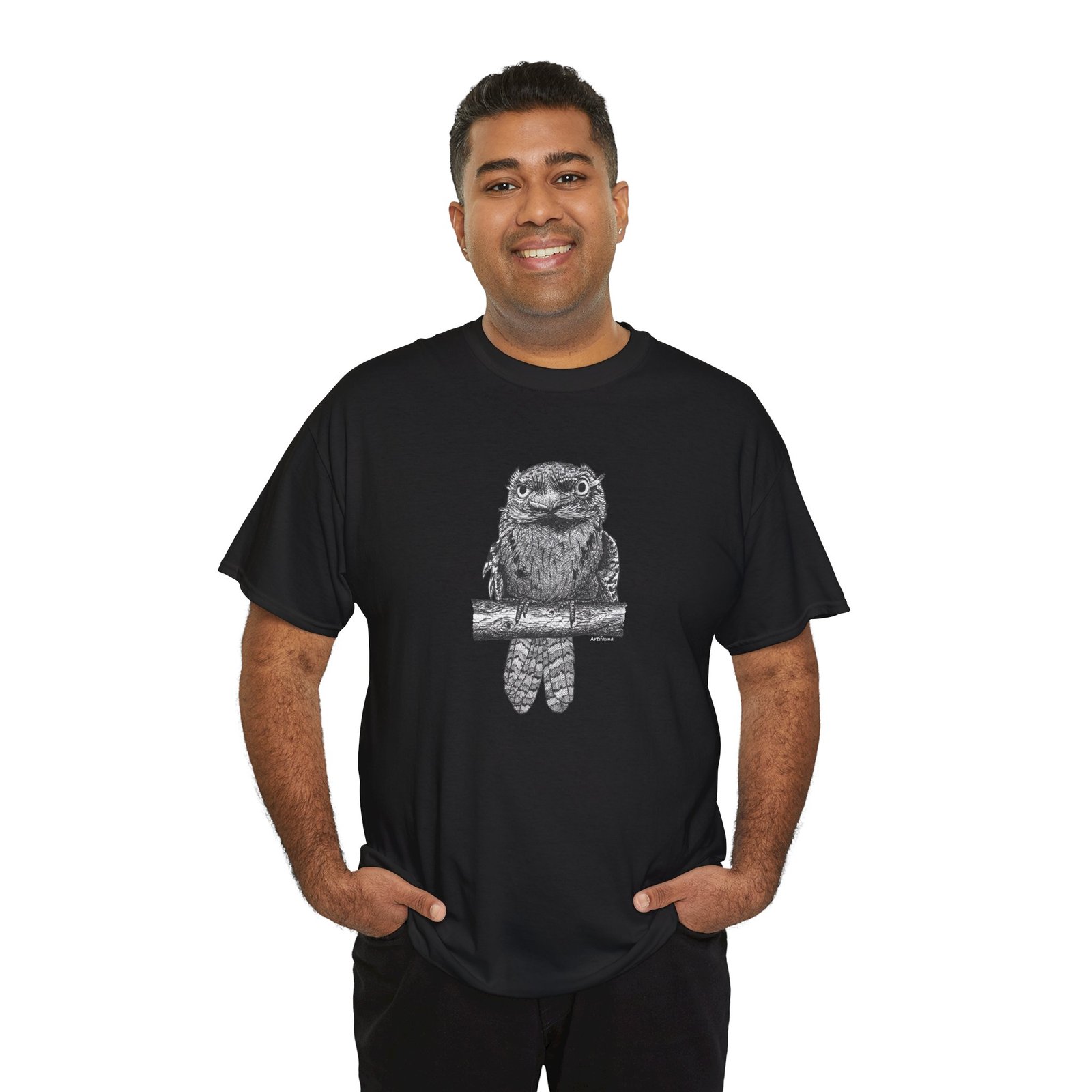 Tawny Frog Mouth Adult Unisex Cotton T-Shirt - Image 25