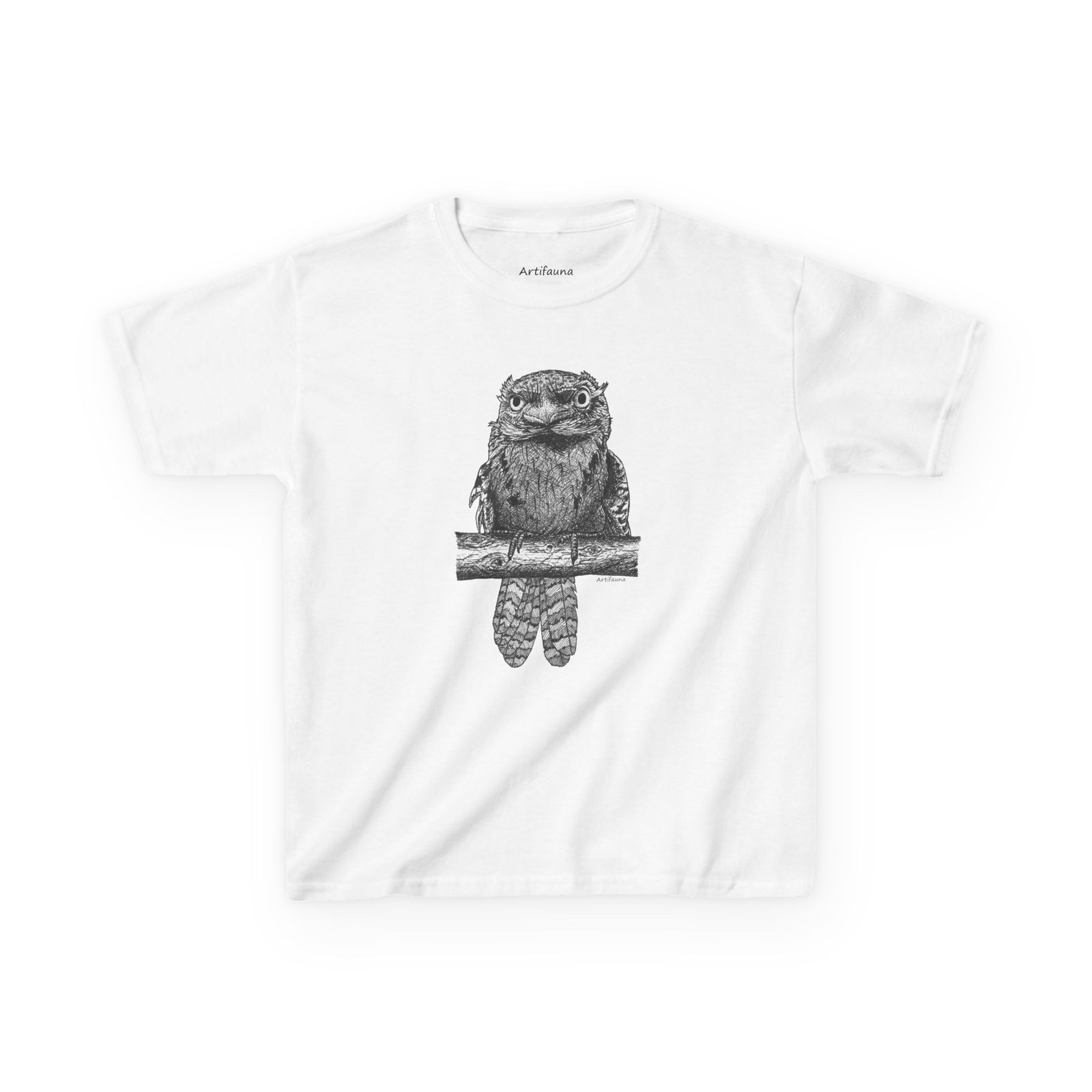 Tawny Frogmouth Kids Unisex Cotton T-shirt - Image 7