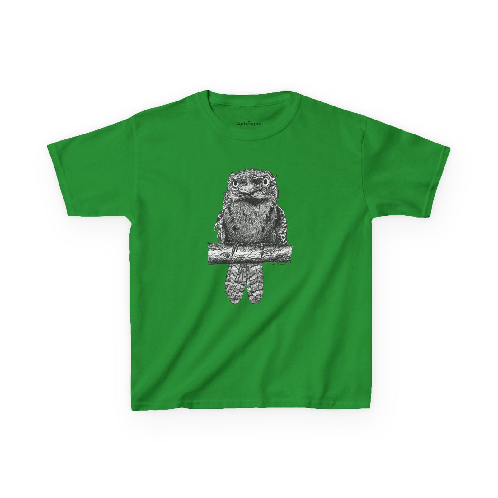 Tawny Frogmouth Kids Unisex Cotton T-shirt - Image 9