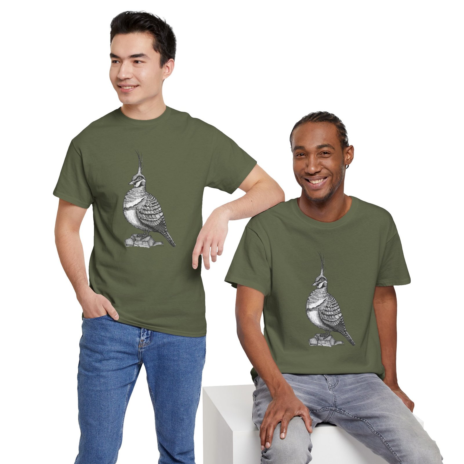 Spinifex Pigeon Adult Unisex Cotton T-Shirt - Image 24