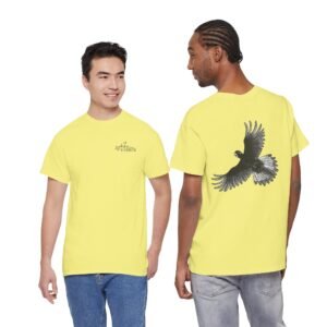 Yellow Tail Black Cockatoo on Back Adult Unisex Cotton T-Shirt