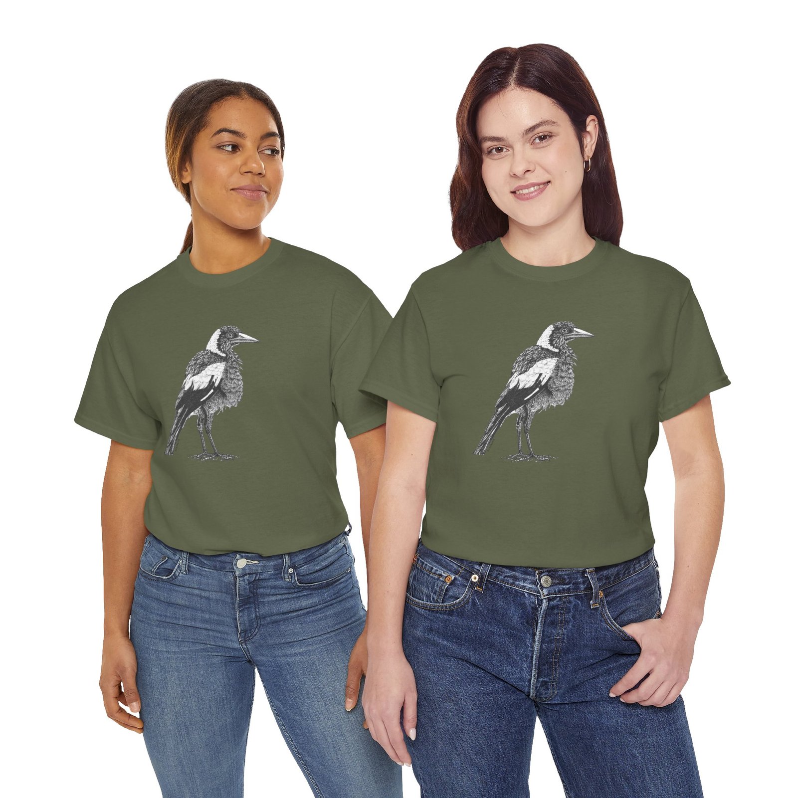 Australian Magpie Adult Unisex Cotton T-Shirt - Image 21