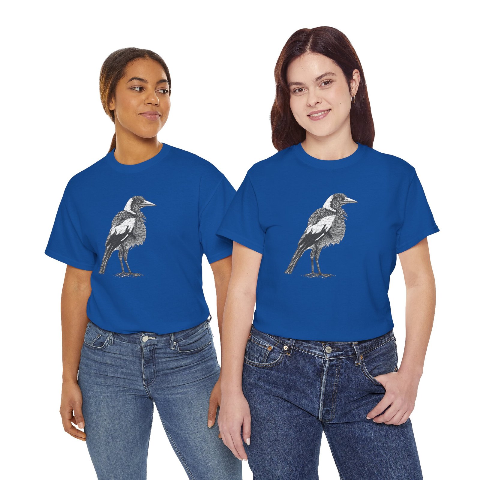 Australian Magpie Adult Unisex Cotton T-Shirt - Image 14